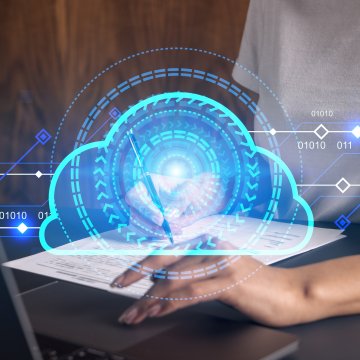 Digital image of cloud computer for hosting websites